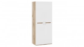 Шкаф для одежды с 2-мя дверями «Фьюжн» Дуб Делано/Белый глянец в Белом Яре - belyj-yar.katalogmebeli.com | фото