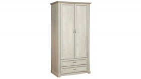 Шкаф для одежды "Сохо" (бетон пайн белый/2 ящика/зеркало) в Белом Яре - belyj-yar.katalogmebeli.com | фото 2
