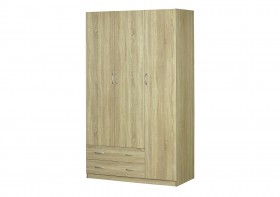 Шкаф для платья и белья 3-х дверный без зеркала Дуб Сонома в Белом Яре - belyj-yar.katalogmebeli.com | фото 1