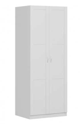 Шкаф двухдверный Пегас сборный белый в Белом Яре - belyj-yar.katalogmebeli.com | фото 1