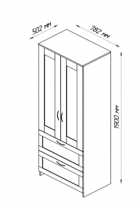 Шкаф двухдверный Сириус с 2 ящиками белый в Белом Яре - belyj-yar.katalogmebeli.com | фото 3