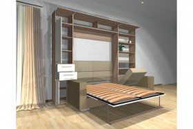Шкаф-кровать с диваном Каролина в Белом Яре - belyj-yar.katalogmebeli.com | фото 3