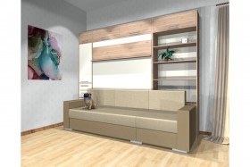 Шкаф-кровать с диваном Каролина в Белом Яре - belyj-yar.katalogmebeli.com | фото 4