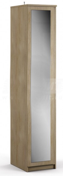 Веста СБ-2260 Шкаф 1 дверный с зеркалом Дуб Сонома в Белом Яре - belyj-yar.katalogmebeli.com | фото 1