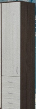Шкаф-пенал №2 (закрытый) Бодего темный/Винтерберг в Белом Яре - belyj-yar.katalogmebeli.com | фото