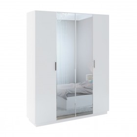 Шкаф с зер. 4 двери М22 Спальня Тиффани (белый текстурный) в Белом Яре - belyj-yar.katalogmebeli.com | фото 1