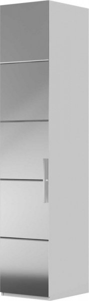 Шкаф ШР-1 зеркало, левый, Вива (Белый/Белый глянец/Платина) в Белом Яре - belyj-yar.katalogmebeli.com | фото 1
