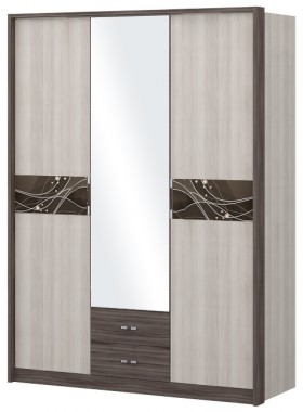 Шкаф трехстворчаты с зеркалом Шк68.1 Николь в Белом Яре - belyj-yar.katalogmebeli.com | фото 1