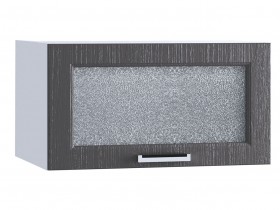 Шкаф верхний горизонтальный со стеклом 610, ШВГС 610 (Клен серый/корпус белый) в Белом Яре - belyj-yar.katalogmebeli.com | фото