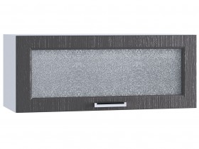 Шкаф верхний горизонтальный со стеклом 800, ШВГС 800 (Клен серый/корпус белый) в Белом Яре - belyj-yar.katalogmebeli.com | фото