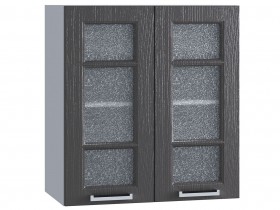 Шкаф верхний со стеклом 600, ШВС 600 (Клен серый/корпус белый) в Белом Яре - belyj-yar.katalogmebeli.com | фото
