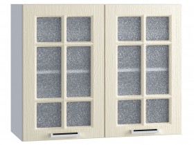 Шкаф верхний со стеклом 800, ШВС 800 (Клен кремовый/корпус белый) в Белом Яре - belyj-yar.katalogmebeli.com | фото