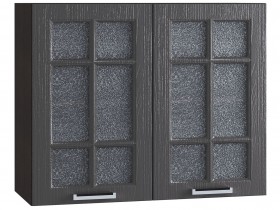 Шкаф верхний со стеклом 800, ШВС 800 (Клен серый/корпус венге) в Белом Яре - belyj-yar.katalogmebeli.com | фото