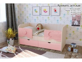 Соня Кровать детская 2 ящика 1.6 Розовый глянец в Белом Яре - belyj-yar.katalogmebeli.com | фото 1