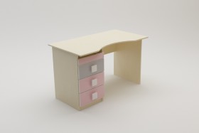Стол (столешница с выемкой) Грэйси (Розовый/Серый/корпус Клен) в Белом Яре - belyj-yar.katalogmebeli.com | фото 2