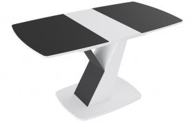 Стол обеденный «Гарда» Тип 1 (Белый/Стекло матовое черный графит) в Белом Яре - belyj-yar.katalogmebeli.com | фото 5