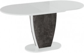 Стол обеденный «Монреаль» Тип 1 (Белый глянец/Моод темный) в Белом Яре - belyj-yar.katalogmebeli.com | фото 2