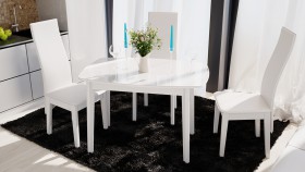 Стол обеденный «Портофино» (Белый глянец/Стекло белое) в Белом Яре - belyj-yar.katalogmebeli.com | фото 2