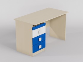 Стол (прямая столешница) Скай люкс (Синий/Белый/корпус Клен) в Белом Яре - belyj-yar.katalogmebeli.com | фото 1