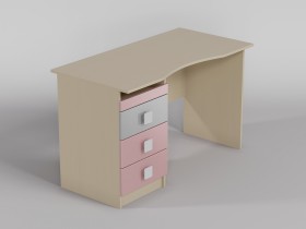 Стол (столешница с выемкой) Грэйси (Розовый/Серый/корпус Клен) в Белом Яре - belyj-yar.katalogmebeli.com | фото