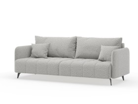 Валериан диван трёхместный прямой Светло-серый, ткань RICO FLEX 108 в Белом Яре - belyj-yar.katalogmebeli.com | фото