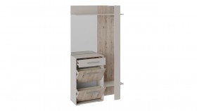 Шкаф для одежды «Нуар» тип 1 Фон серый/Дуб сонома в Белом Яре - belyj-yar.katalogmebeli.com | фото 3