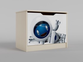 Ящик для игрушек Санни (Белый/корпус Клен) в Белом Яре - belyj-yar.katalogmebeli.com | фото